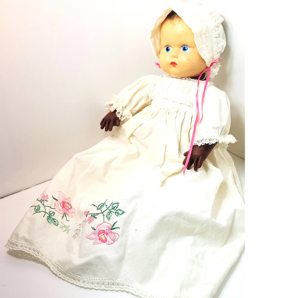 16" 40s-50s Composite (Head) Baby Doll w/Embroidered Pillowcase Dress & … - Picture 1 of 12
